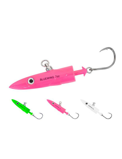 BLUEWING Big Game Swing Hook Jig Head with High Strength Stainless Steel Ball Bearing Swivel and High Carbon Steel Hook 1Pc Saltwater Fishing Lures Lead Head Fishing Jig