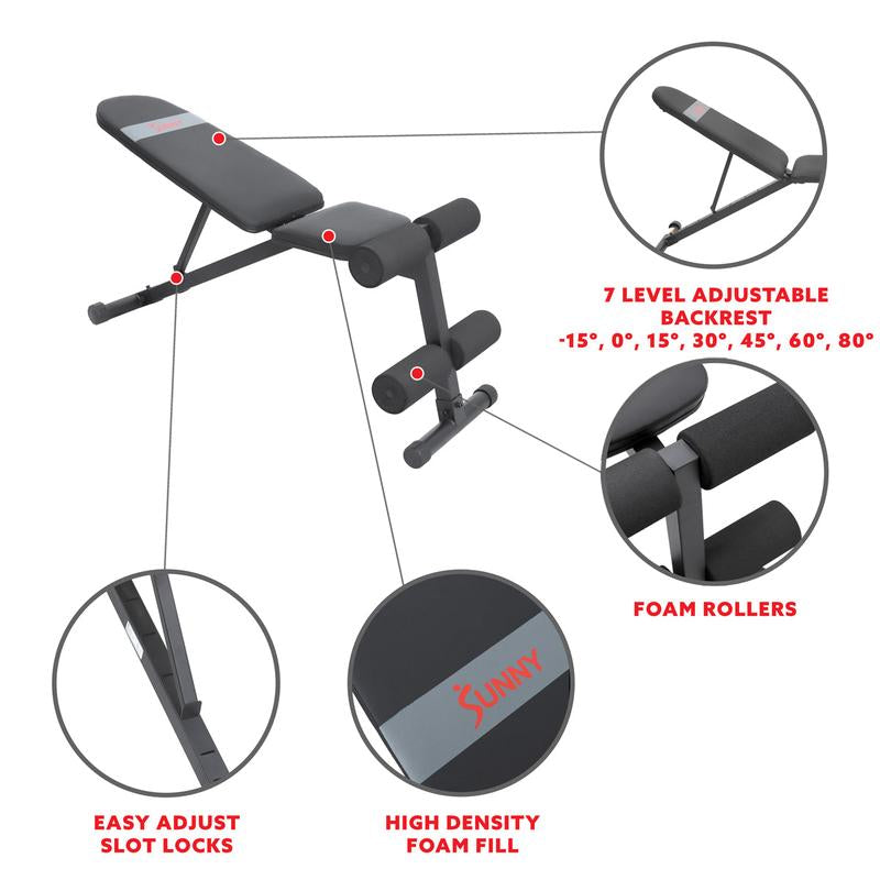 Incline / Decline Weight Bench for Adjustable Workout